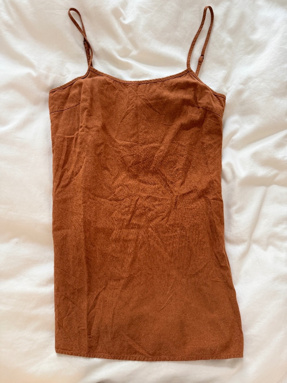 Little brown linen dress
